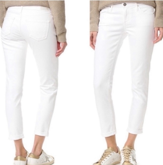 AG Adriano Goldschmied The Stilt Roll-Up White Cropped Jeans Size 30 - Picture 1 of 12